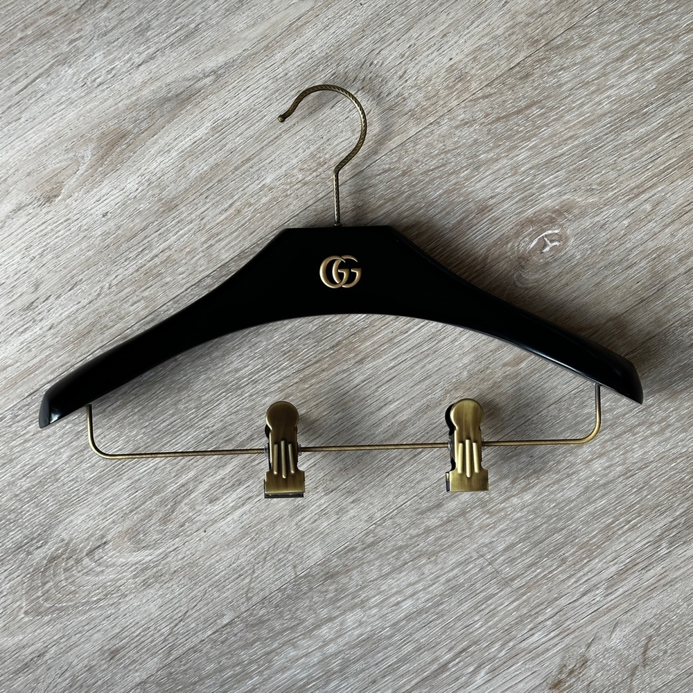 Gucci Wood Brass Logo Pant Hanger Authentic